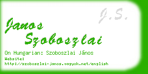 janos szoboszlai business card