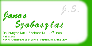 janos szoboszlai business card